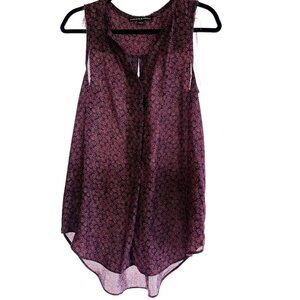 Harlow & Graham Sleeveless Distressed Boho Red Liberty Floral Blouse S